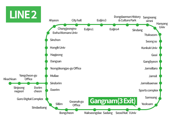 Subway Line2 Gangnam (3 exit)